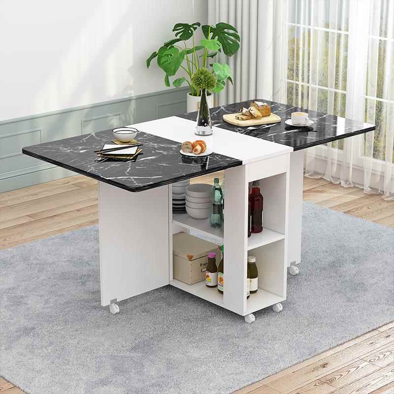 折叠桌桌子餐牌：qita家用户型小型可移动简小易长方形桌子用吃饭