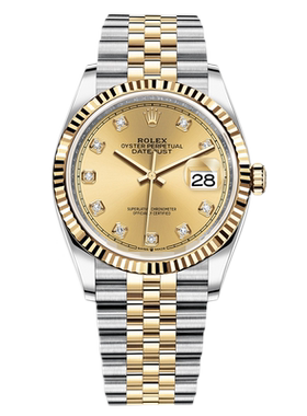 全套[9.8新]劳力士日志型自动机械手表男126233金面钻刻