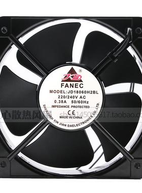 JD-A18060H2BL 220V 0.38A FANEC机柜金属散热风扇耐高温