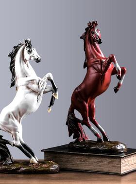 直销新款欧式站立马摆件家居客厅玄关书房办公桌装饰品马到成功树
