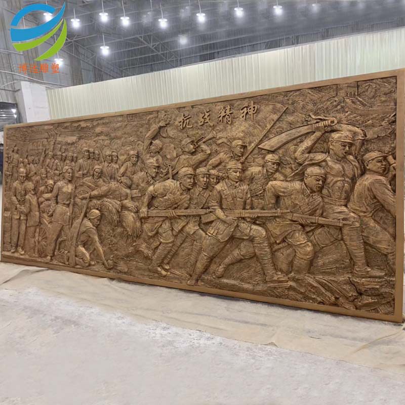 制做玻璃钢浮雕革命纪念馆展览馆抗战人物壁画 校园人物浮雕雕塑