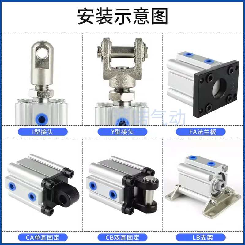 亚德客型/SDA系列/薄型气缸/前法兰附件型/SDA12/16/20/25/32S-FA