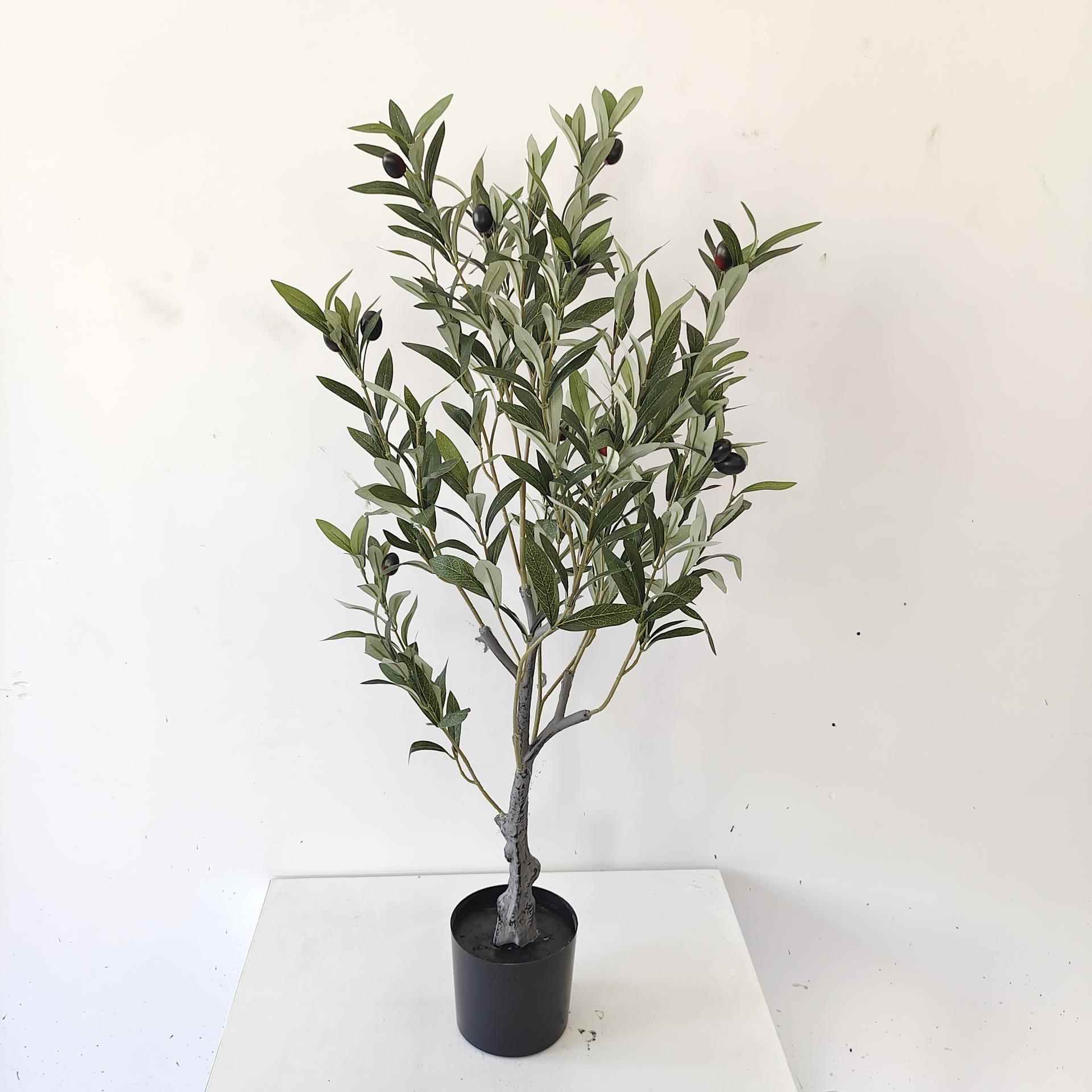 仿物装饰假绿树植盆栽摆件家居CQ0012饰品加密仿植真橄榄现真货