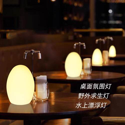 创意餐桌面酒吧咖啡厅酒会卧室床头喂奶氛围小夜灯 LED发光蛋形灯