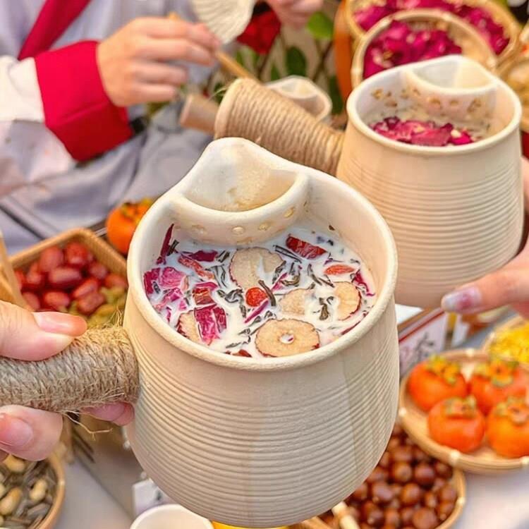 云南罐罐烤奶壶煮奶茶专用壶瓦罐陶陶瓷煮茶壶可明火耐高温玫瑰茶