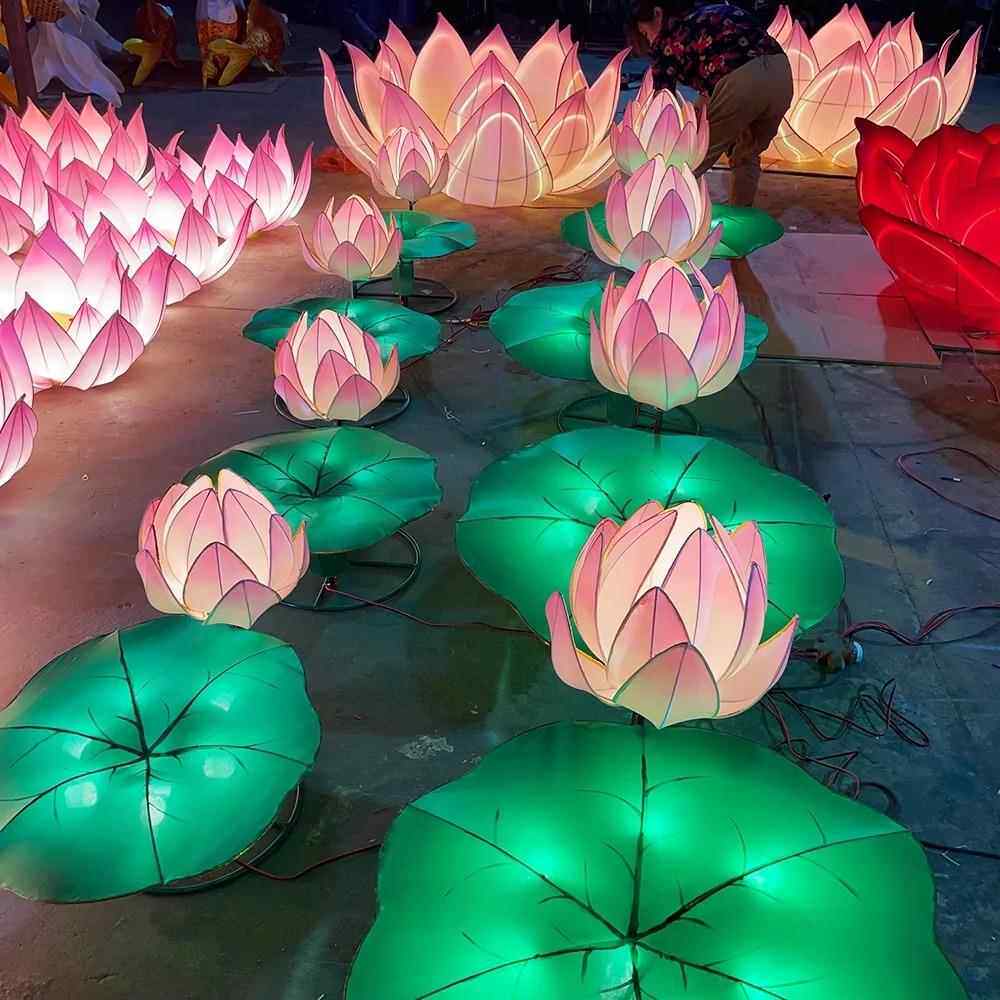 手持鲤鱼花灯发光印花金鱼灯笼彩灯商场景点挂件灯笼款式蛇年花灯