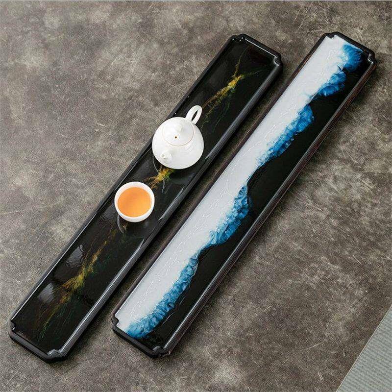 大漆茶盘彷大漆重竹干泡盘中式漆器简约杯桥家用功夫茶具茶台长方