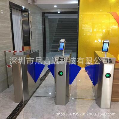 尼高迈单通道智能圆弧翼闸摆闸不锈钢人行道三辊闸工地学校门禁机
