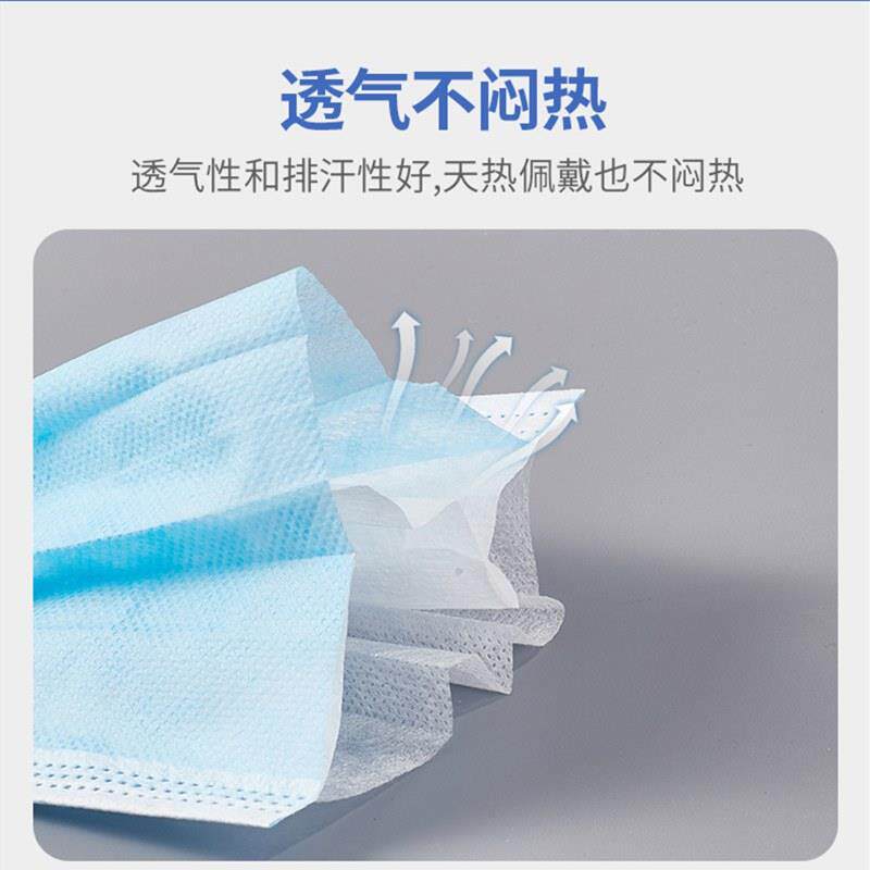 夏321季薄次款一性口罩轻民用防厂家直供三层含熔喷布定logo护薄