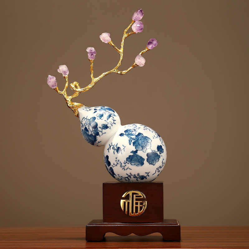 新中式陶瓷葫芦摆件客厅酒柜电视柜高级感福禄装饰品乔迁开业送礼,家居饰品,装饰摆件,淘宝优惠券,粉丝福利购,淘宝优惠卷