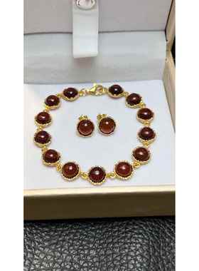 天天特价女款 天然血珀手链红色琥珀耳钉 安神镇静养颜 波兰进口