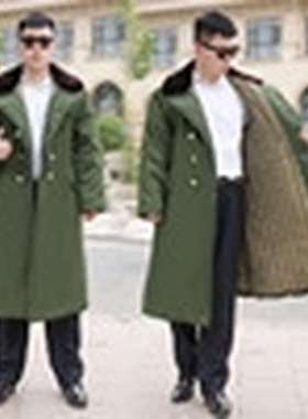 军绿色棉大衣长款男冬季劳保加厚绿色棉大衣长款御寒87老式棉衣