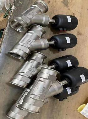 Y645W-16PDN32许昌市阀门全不锈钢法兰气动角座阀型号