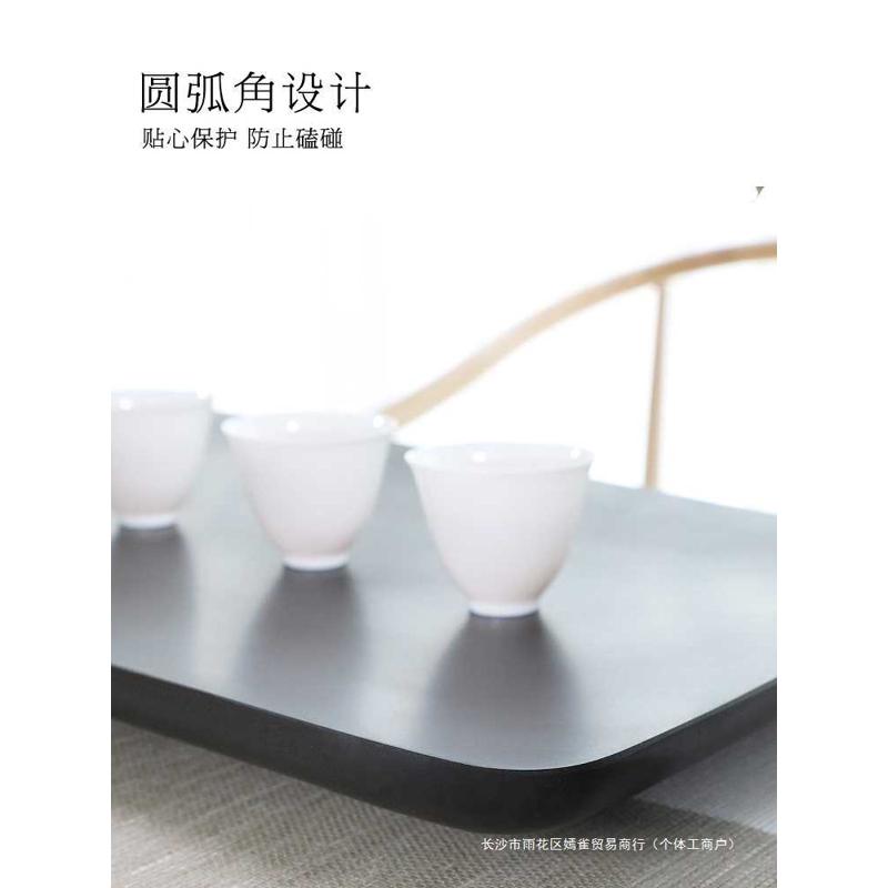天然乌金石头茶盘大号家用简约石材茶台日式现代茶海功夫托盘清净