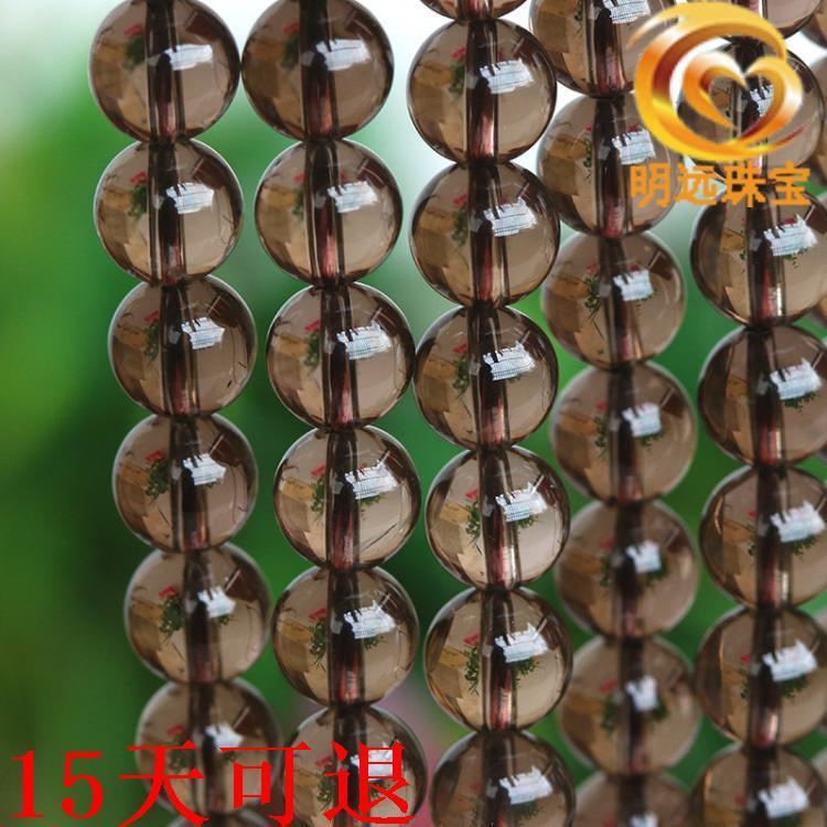 天然茶晶圆珠半成品长链 3456A茶水晶散珠 明远珠宝厂家直批