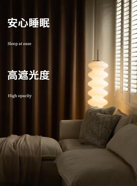 字B厚X62尼尔客厅窗帘2025新款卧室加遮光轻奢现TLU代简约雪人纹