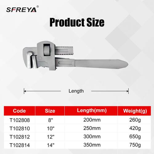 SFREYA T1028 钛合金管钳 无磁钛合金工具 耐腐蚀钛合金材质