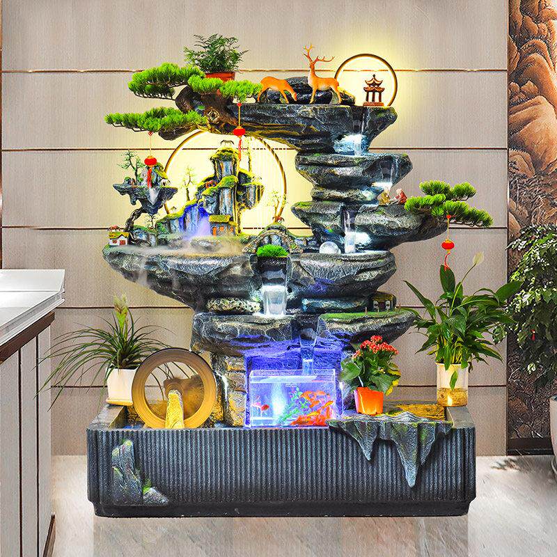 户外大型假山流水喷泉循环水室内鱼缸造景庭院客厅风水轮招财摆件