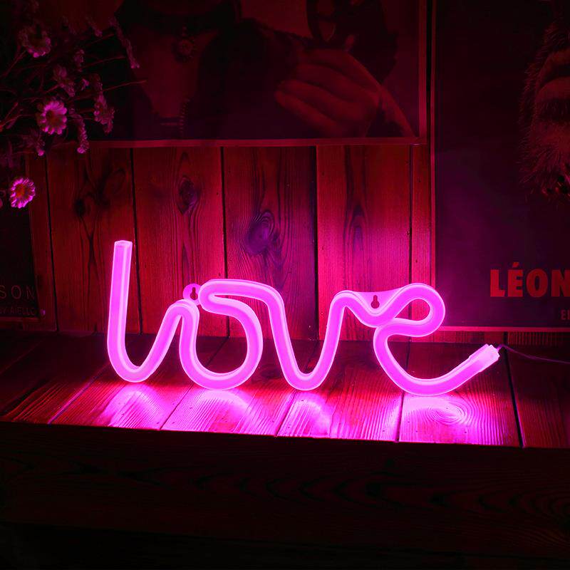 霓虹灯love字母灯少女心房间装饰灯串卧室浪漫布置led彩灯星星灯