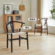 北欧实木靠背高端Y椅民宿餐椅绳编扶手椅咖啡椅舒适椅书房牛角椅