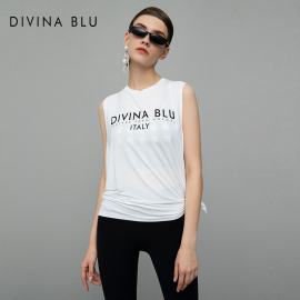 DIVINA BLU瑜伽服上衣女性感上身健身房外搭外套罩衫短袖无袖