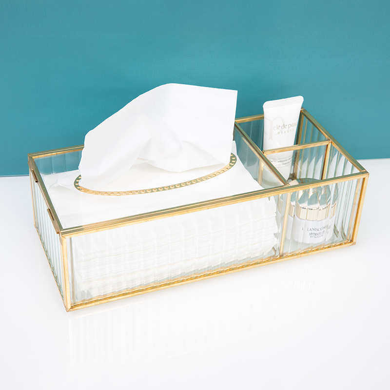 欧式创意黄铜玻璃纸巾盒抽纸盒 家用办公桌面防尘整理收纳盒,家居饰品,装饰纸巾盒,淘宝优惠券,粉丝福利购,淘宝优惠卷
