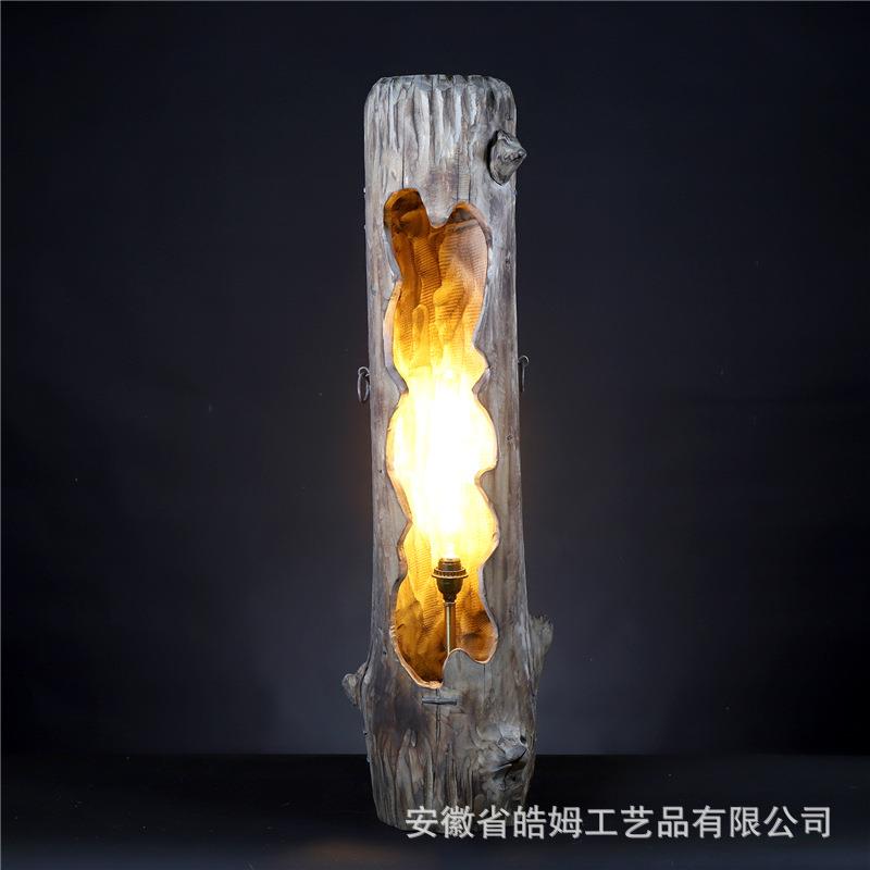 销售专业手工制作原木工艺落地台灯田园温馨民宿酒店装饰灯具