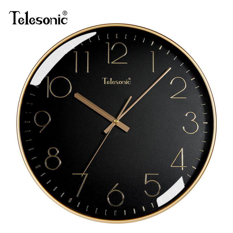 TELESONIC/天王星北欧简约客厅挂钟创意时钟卧室静音装饰石英钟表