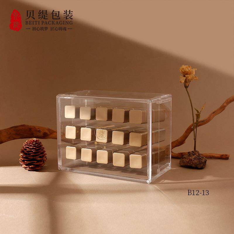 亚克力方正小盒子透明可食品级内衬可放小瓶虫草保健品瓶