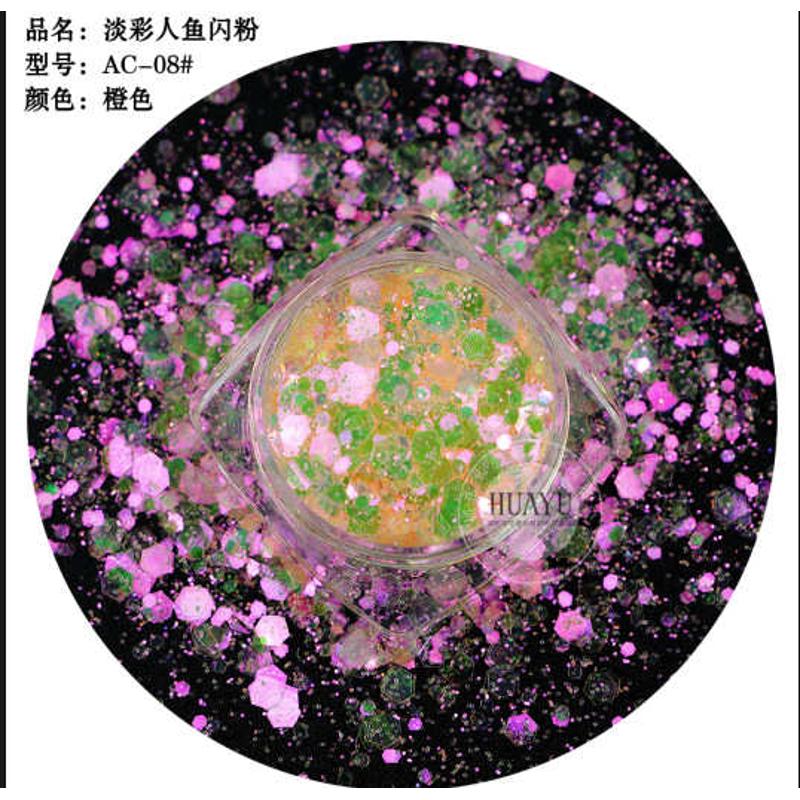 胶diy滴金夏日六边形材料亮片透批发超薄幻彩流麻冰 粉闪葱粉配饰