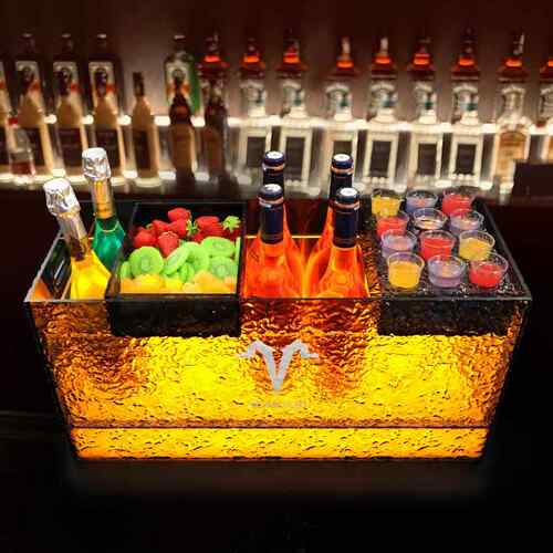酒吧大号发光冰桶果盘杯架一体冰封酒框KTV夜场小吃香槟啤酒桶
