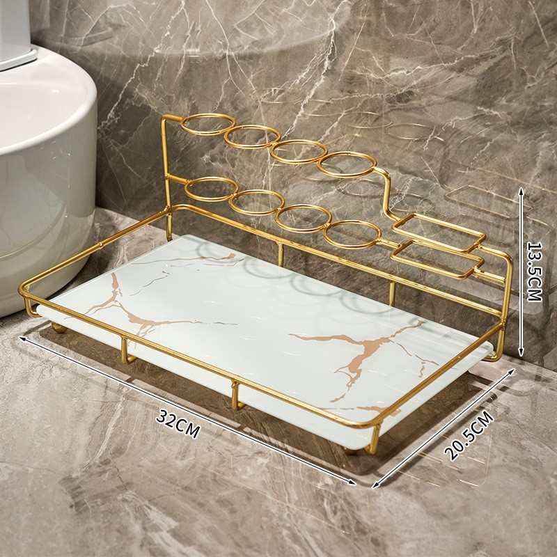 牙膏器牙刷杯杯架置物北欧风牙刷架多功能储物架子浴室卫生间托盘