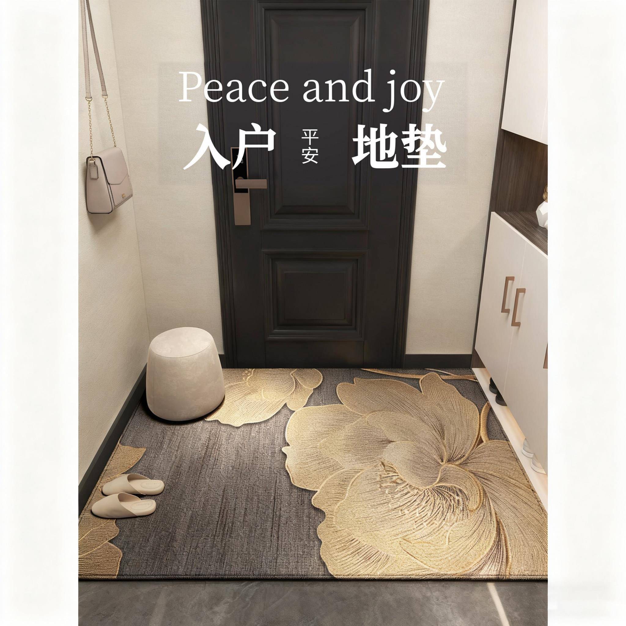地垫入户门垫高级感防滑耐脏进门口家用除尘蹭脚垫可定制玄关地毯