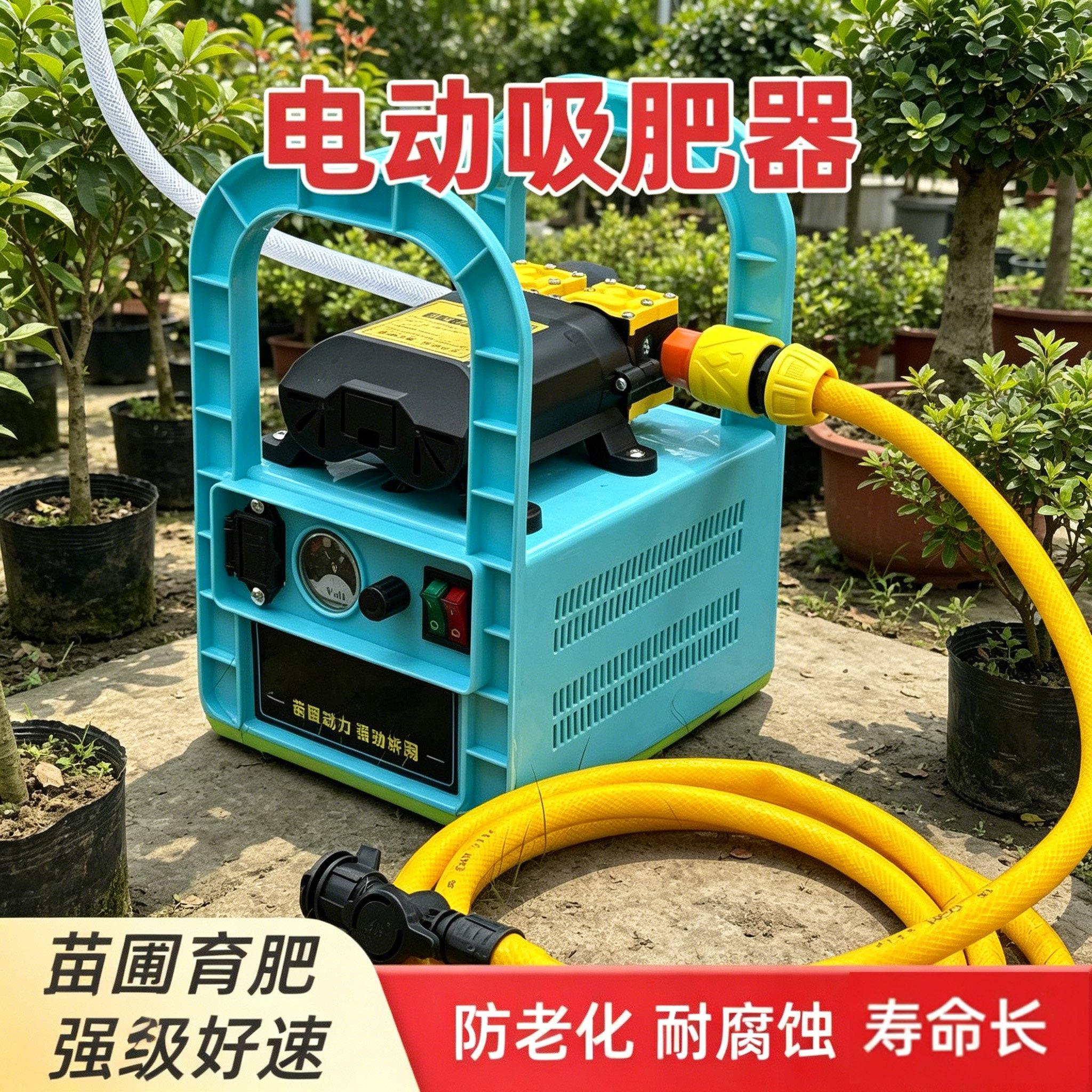 电动滴灌农用吸肥器水肥一体化施肥水溶专用手提式水泵五缸大功率