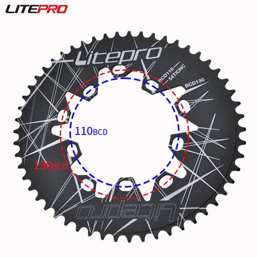 Litepro 折叠自行车椭圆盘 110 130BCD共用 52T 54 56 58 60齿