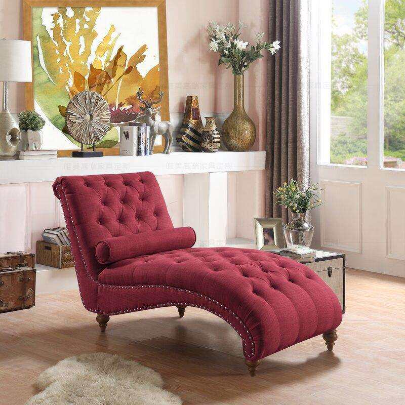 美式乡村卧室实木布艺贵妃椅北欧懒人躺椅法式休闲太妃沙发宫廷