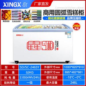 星星冰柜商用冰淇淋展示柜超市雪糕冻品岛柜卧式保鲜冷藏冷冻冷柜