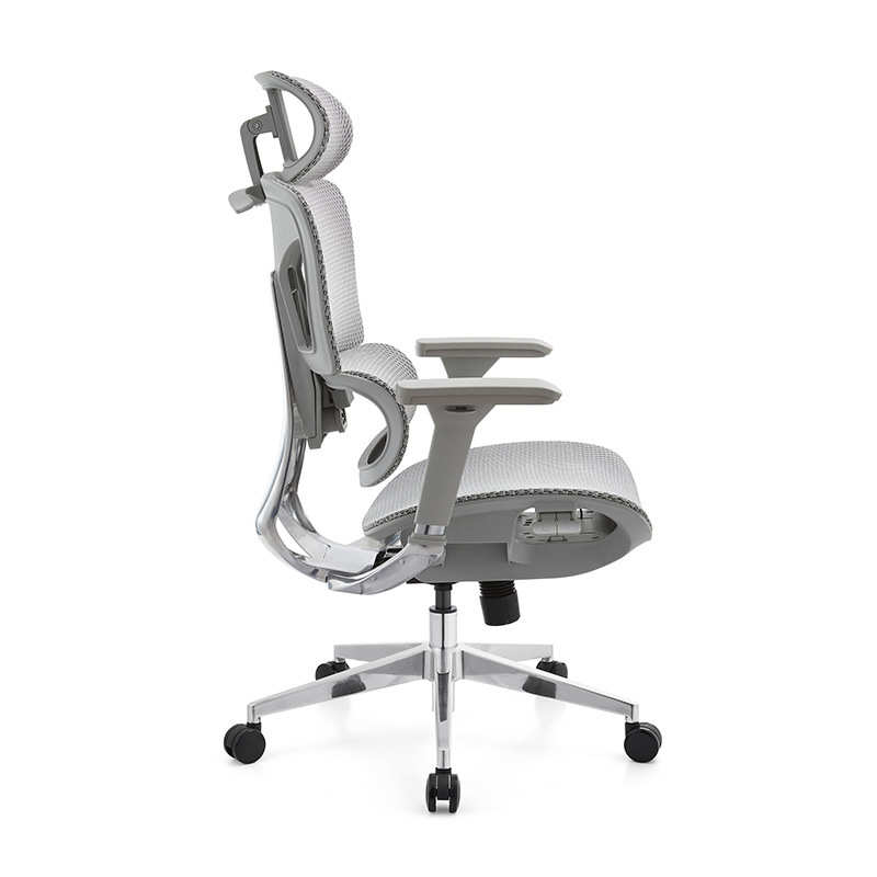 佛山工厂直供铝合金人体工学椅透气加厚网布靠背可调办公椅电竞椅