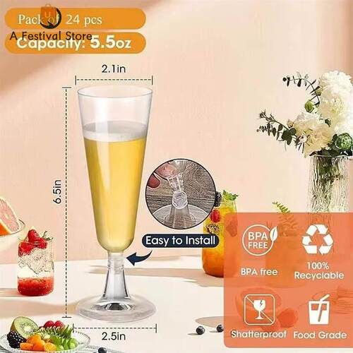 Champagne Glasses Disposable Cocktail Glasses Plastic Glasse
