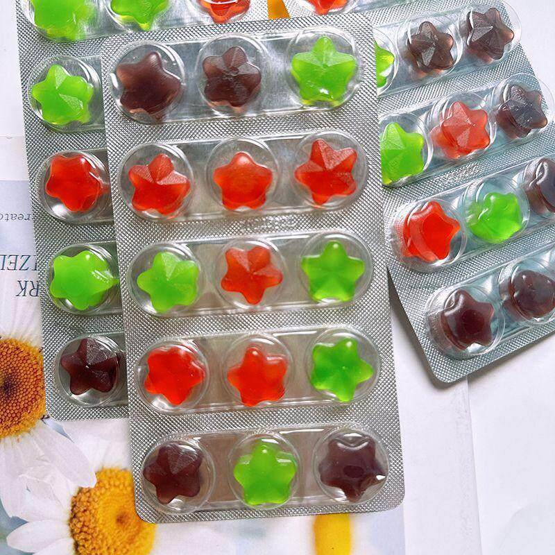 乐潮摘星星综合果味软糖休闲零食糖果星状水果味彩色橡皮糖粘牙糖