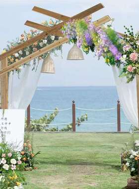 V3N婚庆木拱门森户外LRX礼质花架架子木架木头草系婚坪装饰道具背