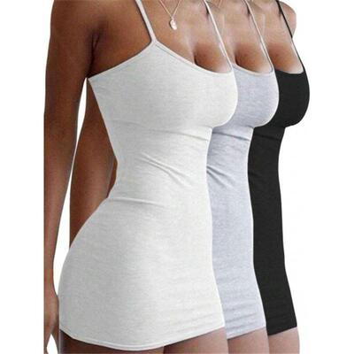 R 37835 Sexy camisole tight hip wrap dress 性感吊带紧身包臀
