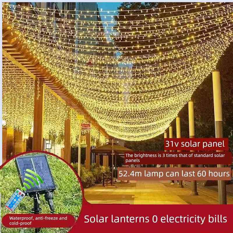 太阳能彩灯户外防水Led自动彩色庭院阳台星空装饰灯缠绕树灯自动