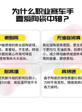 BLOOKE 陶瓷培林中空中轴 山地公路自行车旋入式螺纹中轴BB52