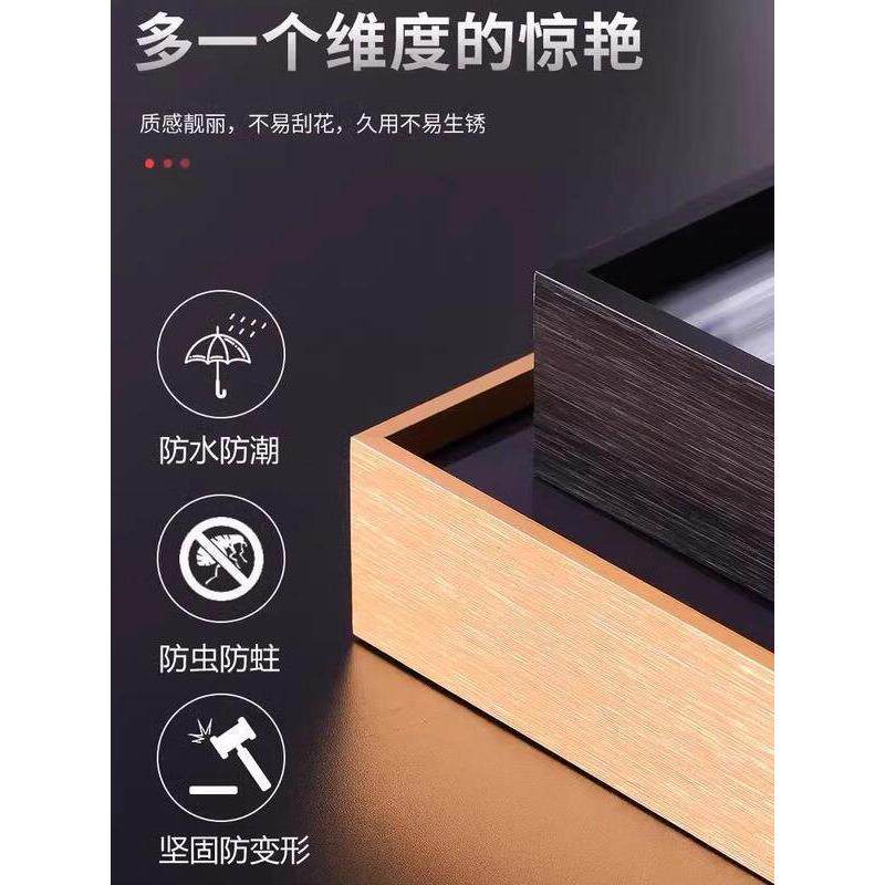 肌理卧室抽象现代装饰画黄色油画横幅房间感公寓次床头挂画卧壁画