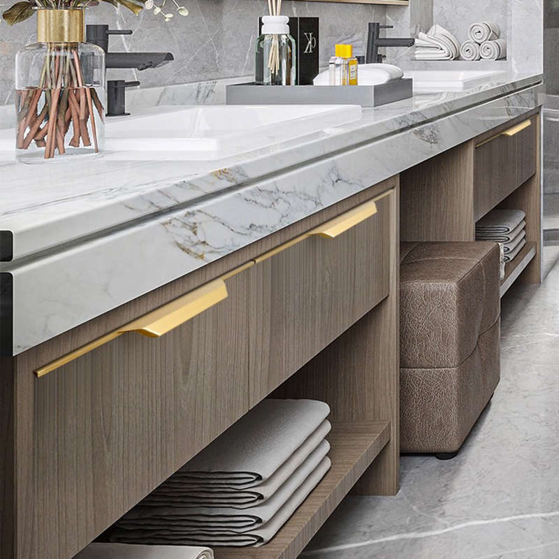 拇指侧装一门到顶衣柜门拉手通顶黑色加长门把手20/22mm门板专用