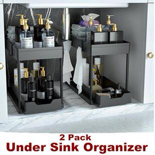 Under Sink Organizer Sliding Bathroom Kitchen Organization