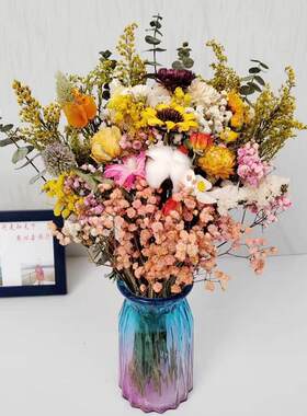 小清新满天星搭配干花花束ins网红摆件风干真花家居装饰摄影道具