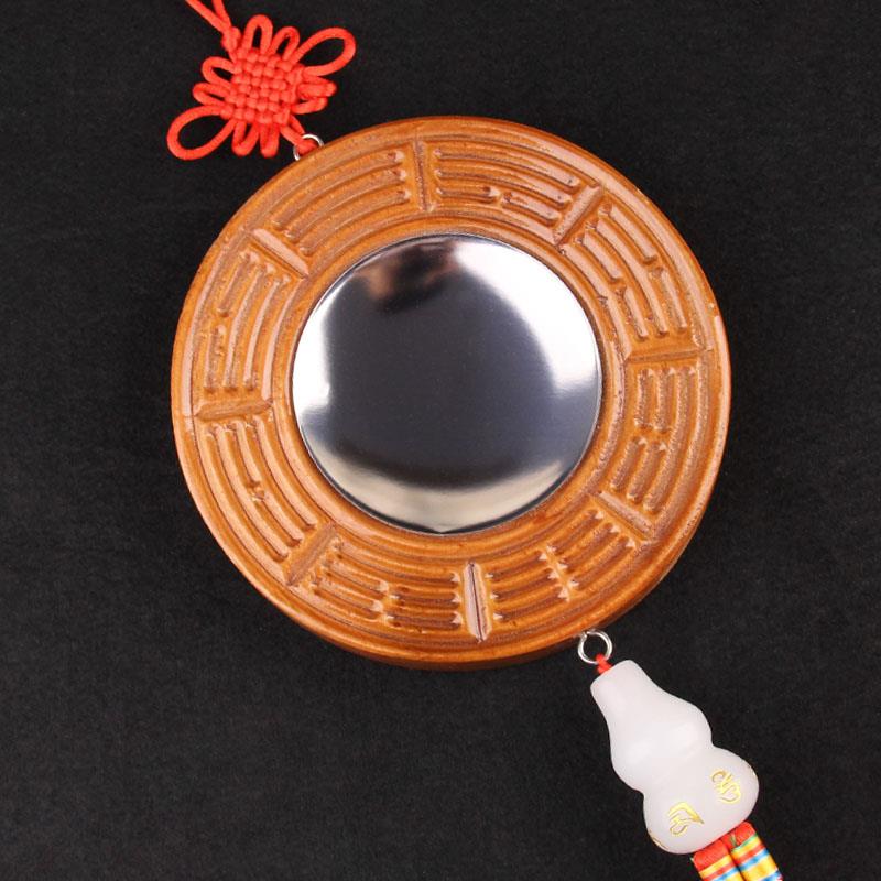 新款木八镜挂件凸镜凹配白玉葫芦卦门镜对门大门对楼桃梯摆件