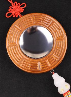新款木八镜挂件凸镜凹配白玉葫芦卦门镜对门大门对楼桃梯摆件
